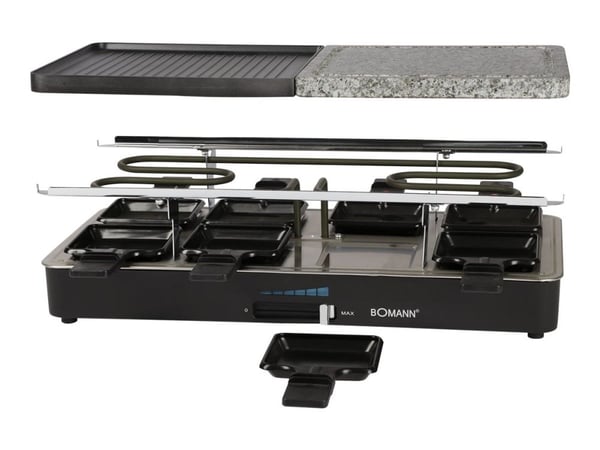 Bomann RG 2279 CB 2 in 1 - Raclette/grill/hetstein - 1.4 kW