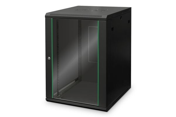 DIGITUS Dynamic Basic DN-19 16U-6/6-EC-SW - Rack skap - veggmonterbar - svart, RAL 9005 - 16U - 19"