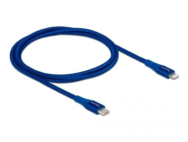 DeLOCK 85416, 1 m, Lightning, USB A, Uros, Uros, Sininen