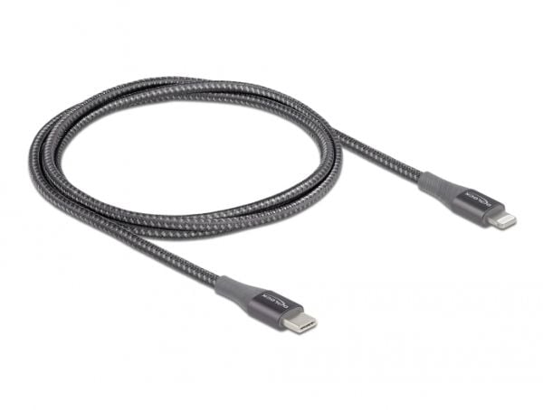 DeLOCK 86631, 1 m, Lightning, USB A, Uros, Uros, Harmaa