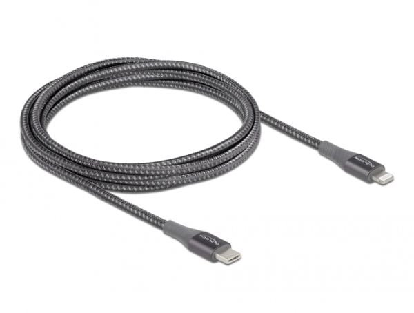 Delock - Lightning-kabel - USB-C hann til Lightning hann - 2 m - grå