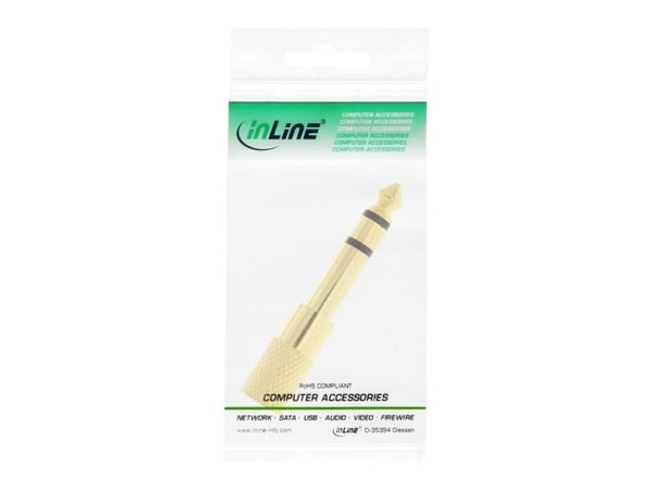 InLine 99305P, 3.5mm jack female, 3.5mm, Sort, Gull