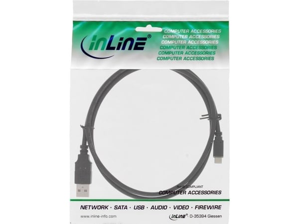 InLine 31715Q, 1,5 m, USB A, Micro-USB B, USB 2.0, Hanstik/Hanstik, Lajittelu