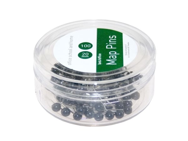 Kortnåle 4mm x 20mm sort 100stk/pak - (100 stk.)