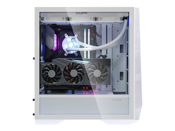 Zalman Z9 Iceberg - Mid tower - utökad ATX - genomskinlig sidopanel (härdat glas) - vit - USB/ljud
