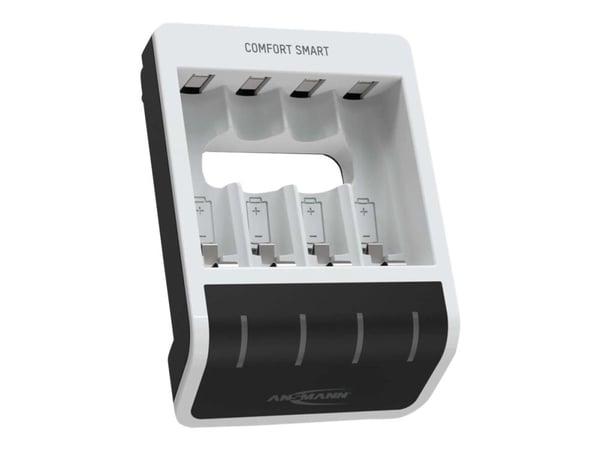 ANSMANN Comfort Smart - 1,5 t USB-batterilader - (for 4xAA/AAA) - 800 mA - hvit, svart