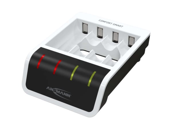 ANSMANN Comfort Smart - 1,5 t USB-batterilader - (for 4xAA/AAA) - 800 mA - hvit, svart