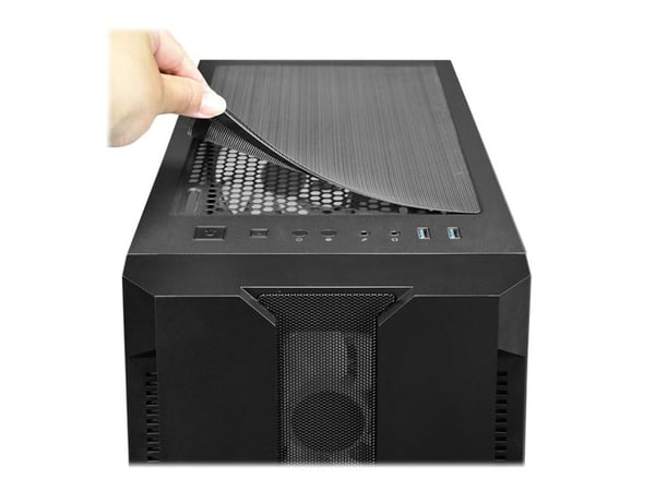 Chieftec Gamer Series Hunter - Tower - sidepanel med vindu (herdet glass) - ingen strømforsyning (ATX) - svart - USB/lyd