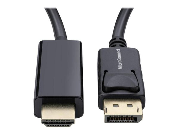 MicroConnect - Adapterkabel - DisplayPort hann låst til HDMI hann - 10 m - dobbeltisolert - svart - 1080p støtte 60 Hz