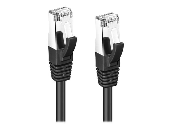 MicroConnect - Koblingskabel - RJ-45 (hann) til RJ-45 (hann) - 5 m - 6 mm - S/FTP - CAT 6a - halogenfri, innendørs, formstøpt, uten hindringer - svart