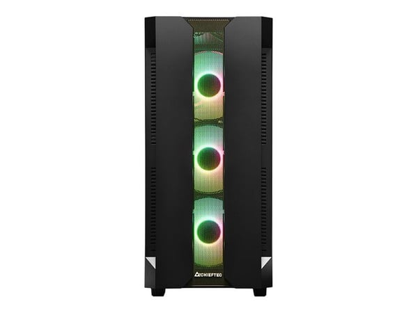 Chieftec Gamer Series Hunter - Tower - sidepanel med vindu (herdet glass) - ingen strømforsyning (ATX) - svart - USB/lyd