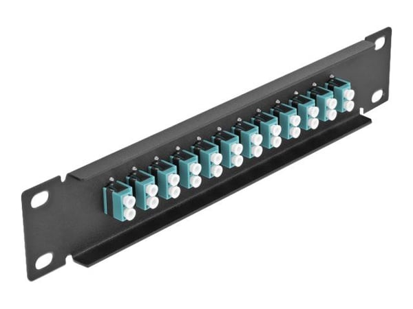 Delock - Koblingspanel - LC Duplex MM X 12 - svart - 1U - 10"