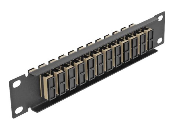 Delock - Koblingspanel - skapmonterbar - SC Duplex MM X 12 - svart, beige - 1U - 10"