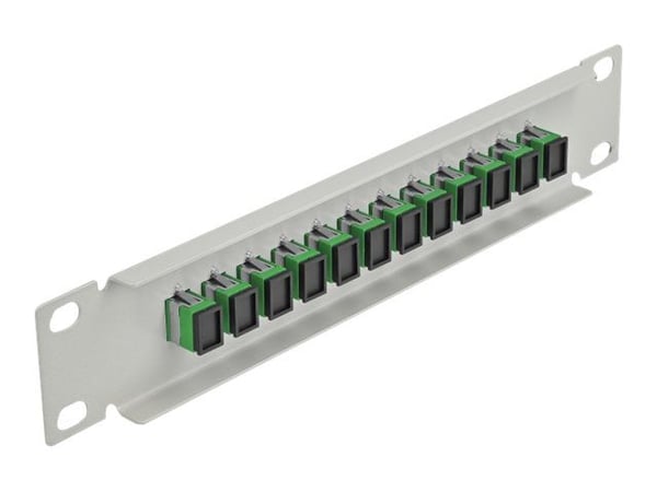 Delock - Koblingspanel - skapmonterbar - SC SM X 12 - grå, grønn - 1U - 10"