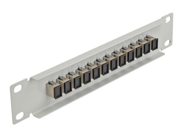 Delock - Koblingspanel - skapmonterbar - SC MM X 12 - grå, beige - 1U - 10"