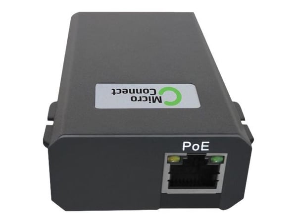 MicroConnect - PoE-fordeler (veggmonterbar) - 25 Watt - utgangskontakter: 1 - svart