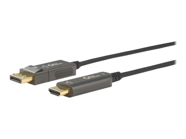 MicroConnect Premium - Adapterkabel - DisplayPort hann til HDMI hann - 30 m - hybridkobber / fiberoptikk - svart - 4 K 60 Hz (4096 x 2160) støtte