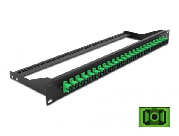 Delock - Koblingspanel - rackmonterbar - SC SM X 24 - svart, grønn - 1U - 19"