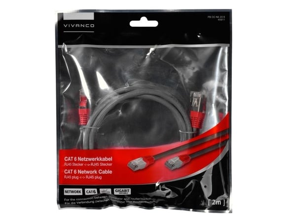 Vivanco PB CC N5 20 6, 2 m, Cat6, F/UTP (FTP), RJ-45, 12 x RJ-45, Grå