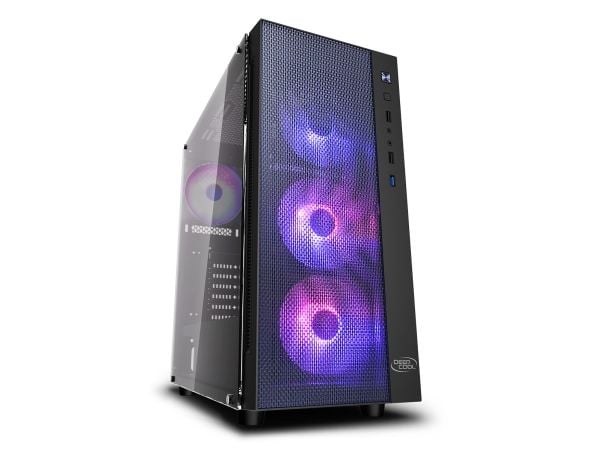 DeepCool MATREXX 55 MESH ADD-RGB 4F - Tower - udvidet ATX - sidepanel med vindue (hærdet glas) - ingen strømforsyning (ATX / PS/2) - USB/Lyd
