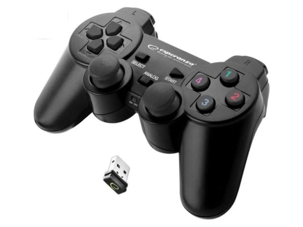 Esperanza GLADIATOR - Spelkontroll - trådlös - 2.4 GHz - svart - för PC, Sony PlayStation 3