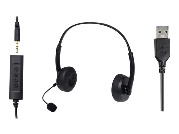 Sandberg 2in1 Office - Hodesett - on-ear - kablet - 3,5 mm jakk, USB-A