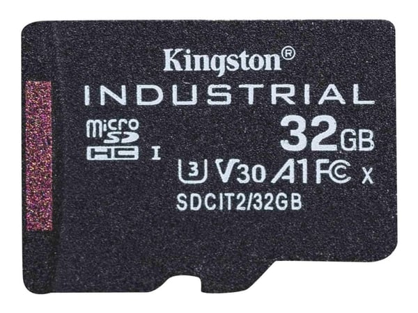 Kingston Industrial - Flashminnekort (microSDHC til SD-adapter inkludert) - 32 GB - A1 / Video Class V30 / UHS-I U3 / Class10 - microSDHC UHS-I