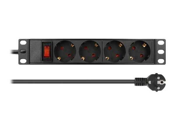 DeLOCK 66817, 4 AC-pistorasia(a), 220 - 250 V, 15 A, 3500 W, Musta, Alumiini