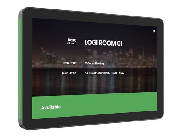 Logitech Tap Scheduler Formålsbygd planleggingspanel for møterom - Videokonferanseenhet - Zoom-sertifisert, sertifisert for Microsoft Teams - Hvit