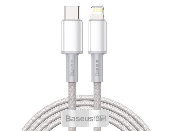 Baseus CATLGD-A02, 2 m, Lightning, USB C, Hankjønn, Hankjønn, Hvit