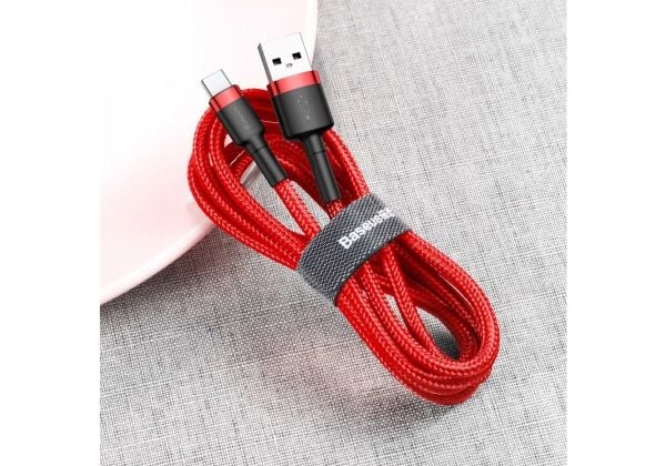 Baseus Cafule - USB-kabel - USB (hane) till USB-C (hane) - USB 2.0 - 9 V - 3 A - 0.5 m - röd