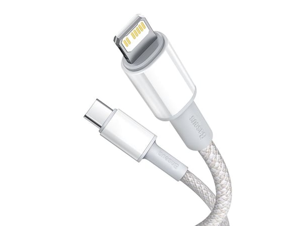 Baseus CATLGD-02, 1 m, Lightning, USB C, Hankjønn, Hankjønn, Hvit