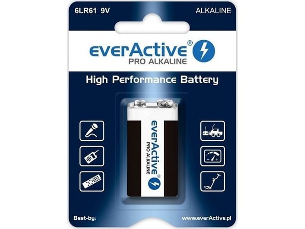 Alkalinebatteri 6LR61 9V (R9*) everActive Pro