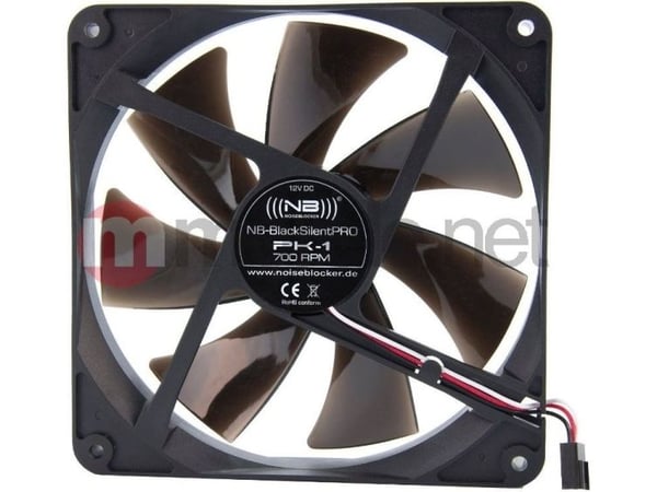 Noiseblocker BlackSilentPro PK1, Vifte, 14 cm, 700 RPM, 49 m³/t, Sort