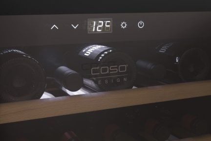 Caso WineSafe 18 EB Black, Vin kjøleskap, Innebygget, 18 flasker, 60 W, A, Sort