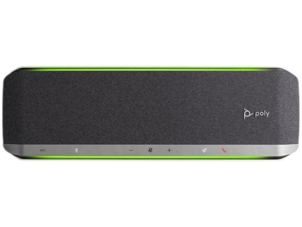 HP Poly Sync 60 Microsoft Teams-sertifisert høyttalertelefon, Mobiltelefon/PC, Sølv, 30 m, 55 dB, 1,5 m, Berøringskontroll