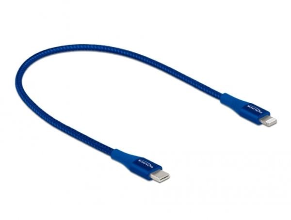 Delock - Lightning-kabel - USB-C hann til Lightning hann - 50 cm - blå