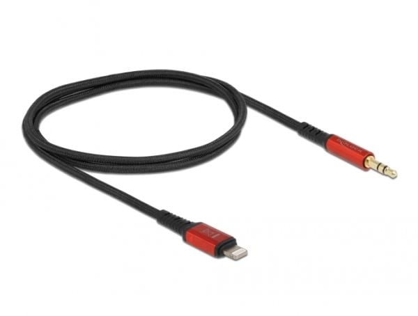 DeLOCK 86586, 3.5mm, Uros, Lightning, Uros, 0,5 m, Musta, Punainen