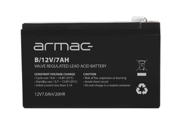 Armac - UPS-batteri - 1 x batteri - ventilregulert blysyre (VRLA) - 7 Ah