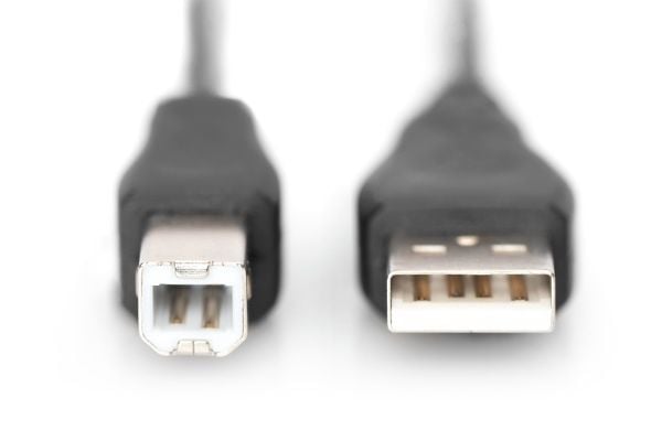 DIGITUS - USB-kaapeli - USB (uros) - USB Type B (uros) - USB 2.0 - 1,8 m - muotoiltu - musta