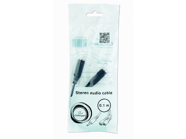 Cablexpert CCA-415-0.1M - Lydsplitter - mini-phone stereo 3.5 mm hann til mini-phone stereo 3.5 mm hunn - 10 cm - svart