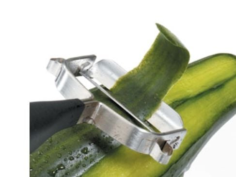 GEFU 13650, Frukt og grønnsaker, Y skreller, Rustfritt stål, 18/10, Svart, Sølv, Plast