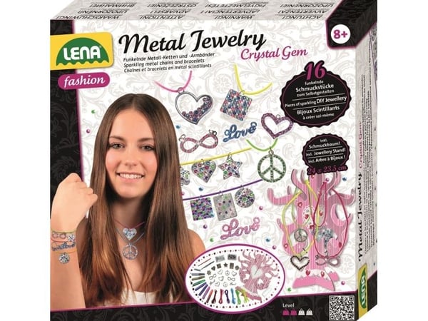 Lena Metal Jewelry Crystal Gem, Children''s jewellery making set, 8 vuosi/vuosia, Monivärinen