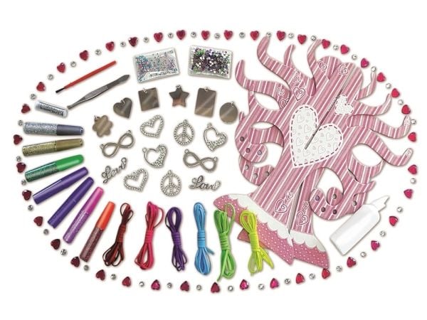 Lena Metal Jewelry Crystal Gem, Smykkesett for barn, 8 år, Flerfarget