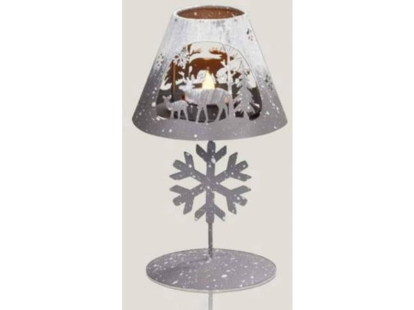Hellum 524123 LED-lyse dekorasjon reinsdyrfamilie og snøfnugg varm hvit (RGB) grå/hvit (frostet) indirekte lysutgang