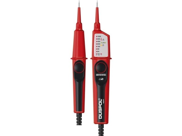 Benning DUSPOL expert topolet spennings tester, kalibrert (ISO) CAT III 1000 V, CAT IV 600 V LED, akustikk, vibrasjon