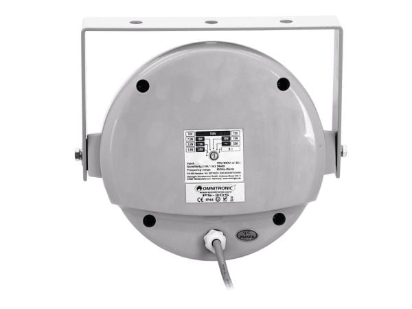 Omnitronic 80710374, Koblet med ledninger (ikke trådløs), 30 W, 150 - 150000 Hz, 8 O, Hvit