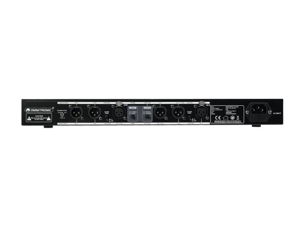 Omnitronic 10355627, Aktiv crossover, Toveis-/treveissystemer, 0 - 230 V, Svart, 100 dB, Svart