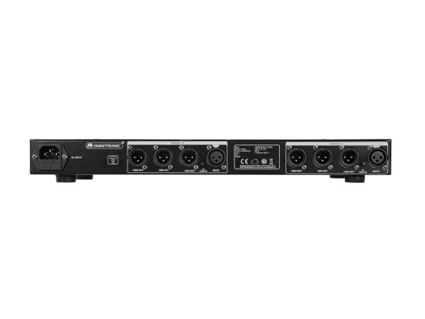 Omnitronic 10355636, Aktiv crossover, 3-veis systems, 0 - 230 V, Svart, 100 dB, 483 mm