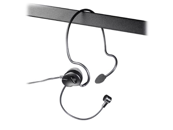 Audio-Technica ATR COMC - Hodesett - bak-nakken-montering - kablet - svart